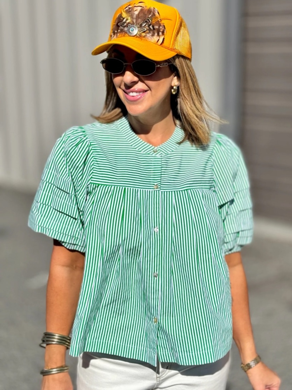 Entro Green & White Top - NWT - L - Picture 7 of 7